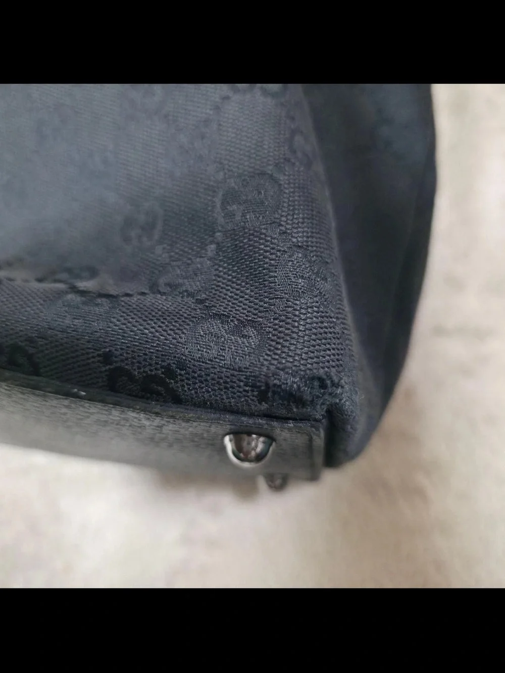 Gucci Black GG Canvas Tote with Double Shoulder Straps